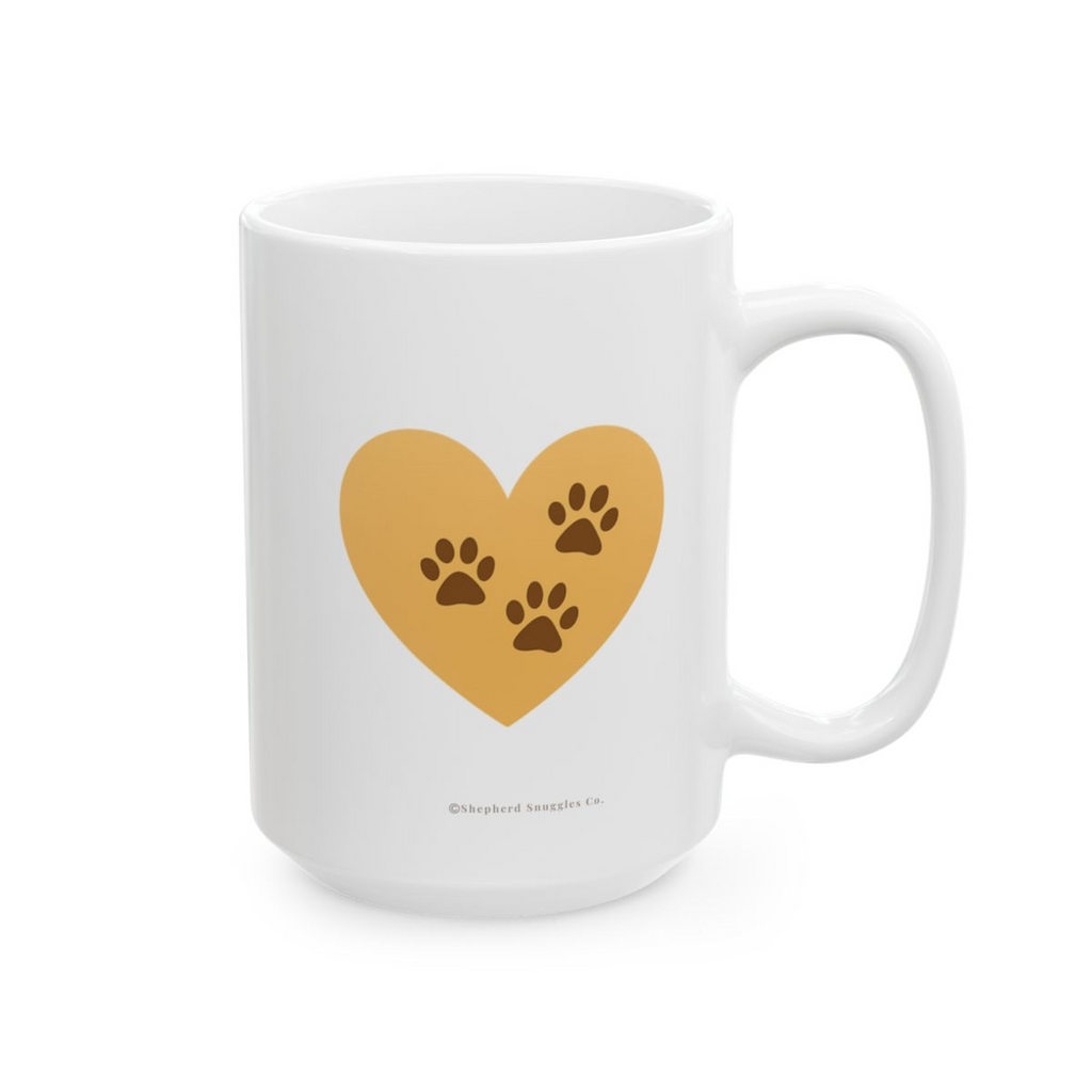 Meet The Shepherds — Trio Paw Prints — “Some Hearts Find Their Missing Pieces in Paw Prints” 15oz Ceramic Mug