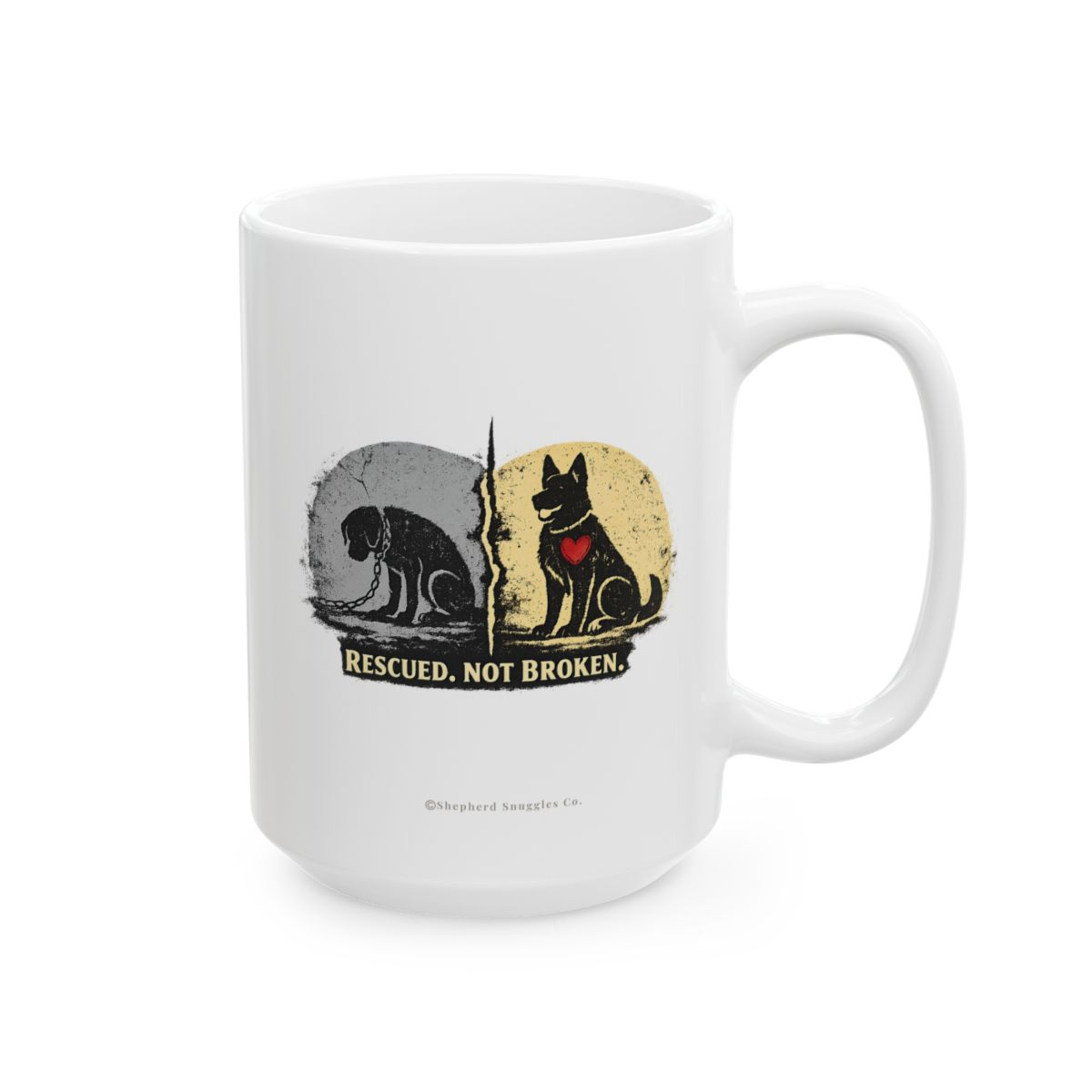 Price’s Rescue Collection — “Rescued Not Broken” 15oz Ceramic Mug