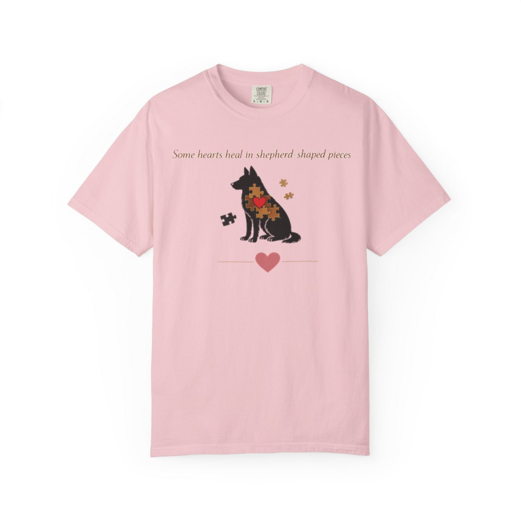 Some Hearts Heal in Shepherd‑Shaped Pieces — Shepherd Mom Collection Tee